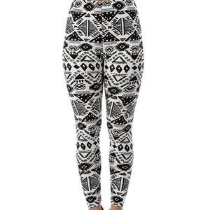 Women Compression Fitness Leggings Running Yoga Gym Scrunch Workout Black/White